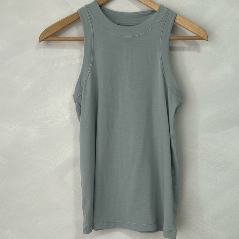 Lululemon Jersey Training Tank Top Size 2/4 Jade Gray